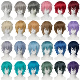 10-Inch Short Straight Hair Suitable For Both Men And Women, Cosplay Synthetic Hair Anime Role-Play Halloween Party Upturned Wig Khamik Shop Online