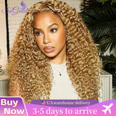 SoGreat 27 Honey Blonde Wig Human Hair 13x6 Curly Wigs Deep Wave Lace Front Wig 13x4 Water Wave Human Hair Wig Colored Brazilian Khamik Shop Online