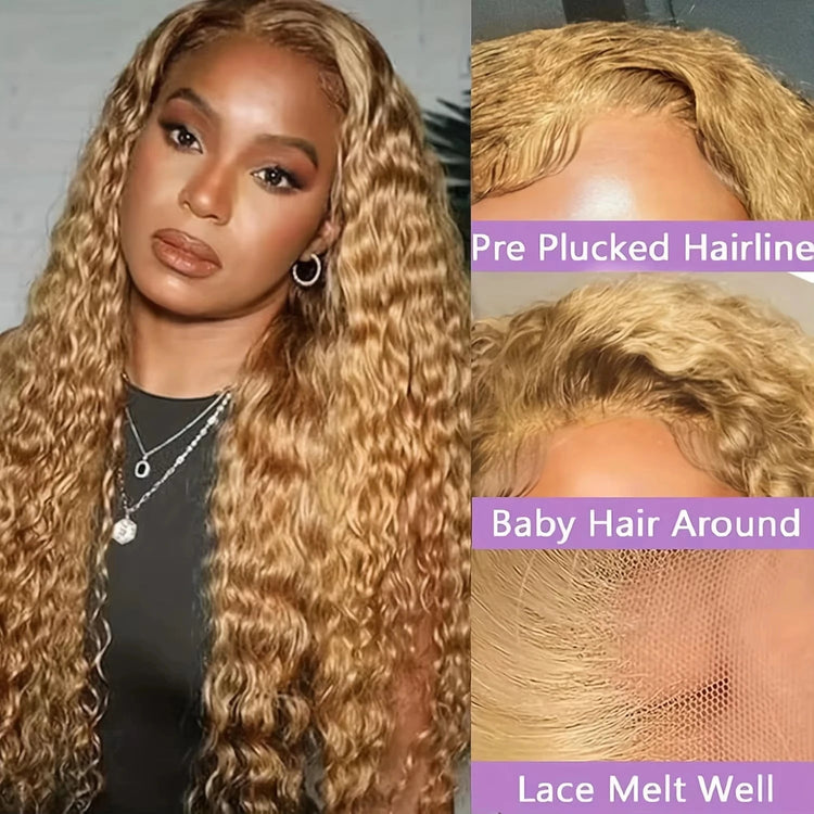 SoGreat 27 Honey Blonde Wig Human Hair 13x6 Curly Wigs Deep Wave Lace Front Wig 13x4 Water Wave Human Hair Wig Colored Brazilian Khamik Shop Online
