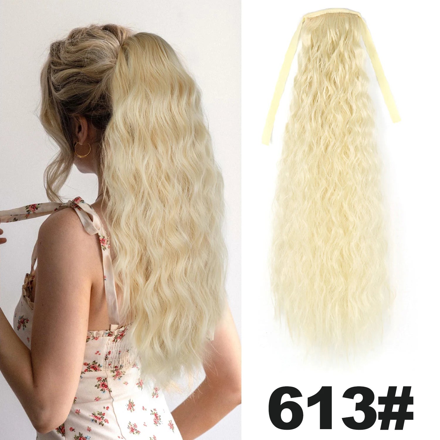 Straight Long Ponytail Extensions 22inch Natural Black Wrap Around Synthetic Hair Piece Pony Tail Hair Hairpieces for Women Girl Khamik Shop Online