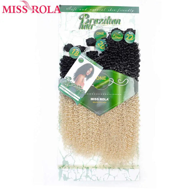 Miss Rola Ombre Hair Bundles Synthetic Kinky Curly Hair Extensions Sew In Hair Weaves 18-22 inch 6pcs/Pack 200g Hair Wefts Khamik Shop Online