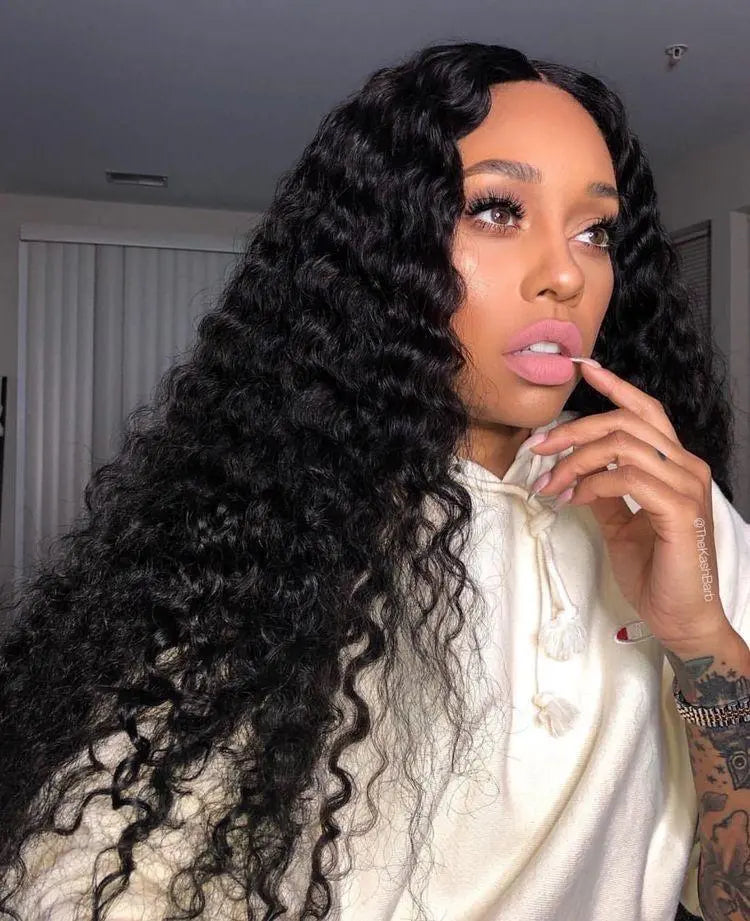 Beumax 4x4 Deep Wave 5x5 Lace Closure wig 6x6 Human Hair Wigs Cerise Alfie