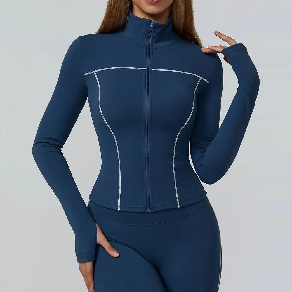Yoga Clothes Women Sport Jacket Running Long Sleeve Shirt Sports Jackets Top Workout Coat Gym Training Clothing Workout Yoga Top Khamik Shop Online