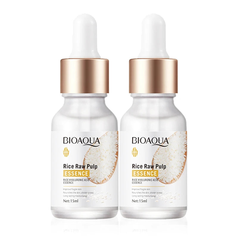 1/2/3Pcs BIOAQUA Rice Raw Pulp Face Serum Hyaluronic Acid Face Essence Nourishing Moisturizing Anti-Aging Serum Facial Skin Care