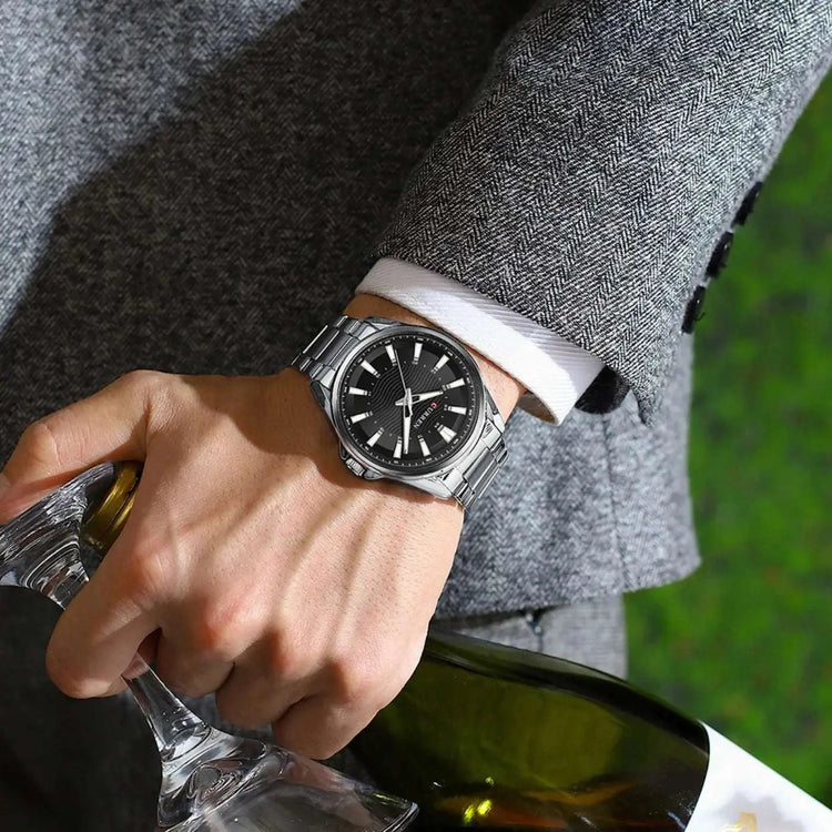 CURREN Classic Simple Stainless Steel Quartz Wristwatches Fashion Brand Men&