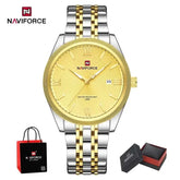 NAVIFORCE Men Elegant Business Stainless Steel Watch 30M Waterproof Luminous Hands Japan Movement Wristwatch Gifts box Khamik Shop Online