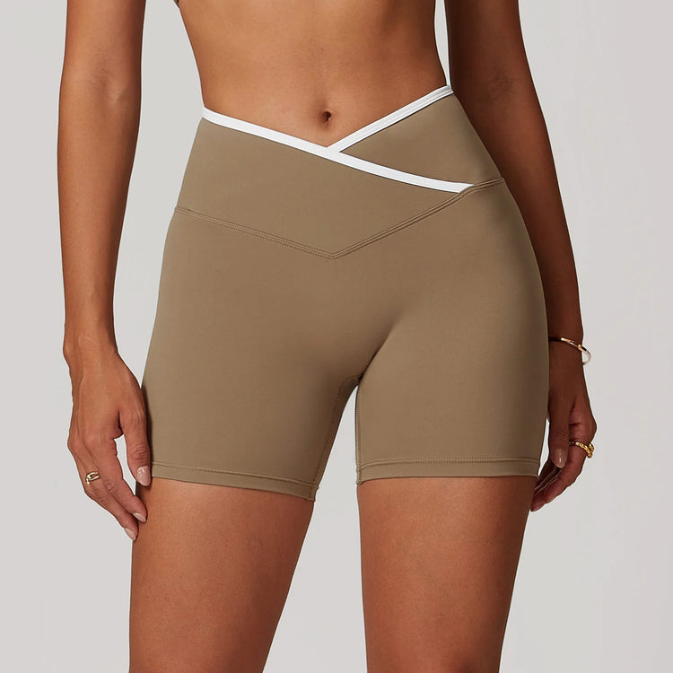 Yoga Shorts Women Fitness Shorts V-shaped Waist Running Cycling Shorts Breathable Sports Leggings High Waist Workout Gym Shorts Khamik Shop Online