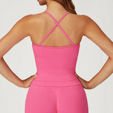 Summer Seamless Sport Underwear Women Cross Strap Push Up Yoga Bra Fitness Shockproof Running Gym Workout Crop Top Yoga Clothing Khamik Shop Online