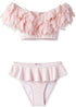 Pink Draped Bikini with Petals Ivory Trillium