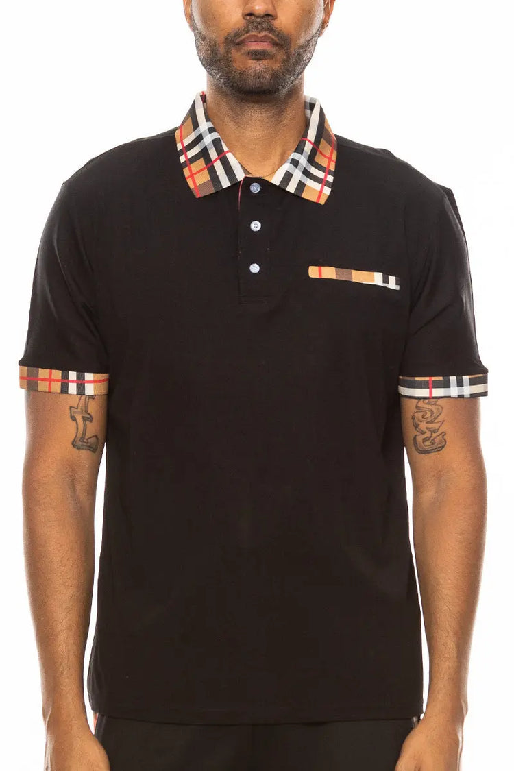 Checkered Detail Polo Lime Milo