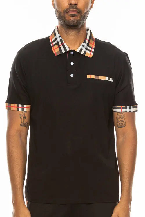 Checkered Detail Polo Lime Milo