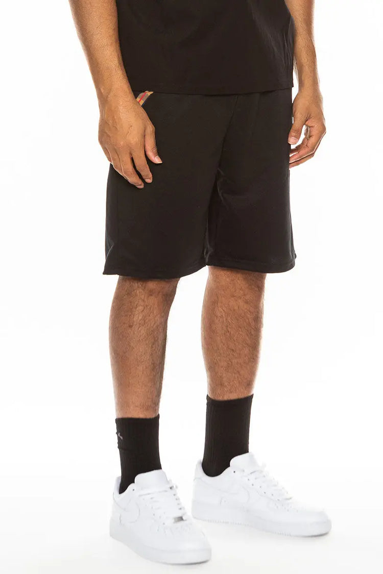 Checkered Detail Shorts EMS4102 Lime Milo