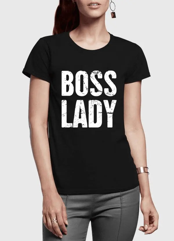 Boss Lady Half Sleeves Women T-shirt Scorpius
