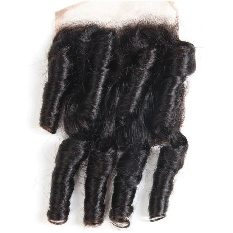 10A Grade 3/4 Spring Curl Fumi Human Hair bundles with 4x4 Closures & Cerise Alfie