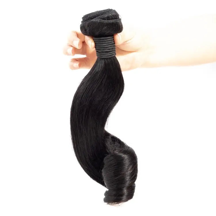 10A Grade Brazilian Egg Curl Fumi Human Hair Bundles With 4x4 Closure Cerise Alfie