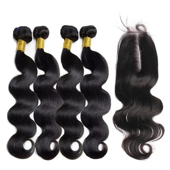 BeuMax 10A Grade 3/4 Body Wave Bundles with 2x6 Closure Brazilian Hair Cerise Alfie