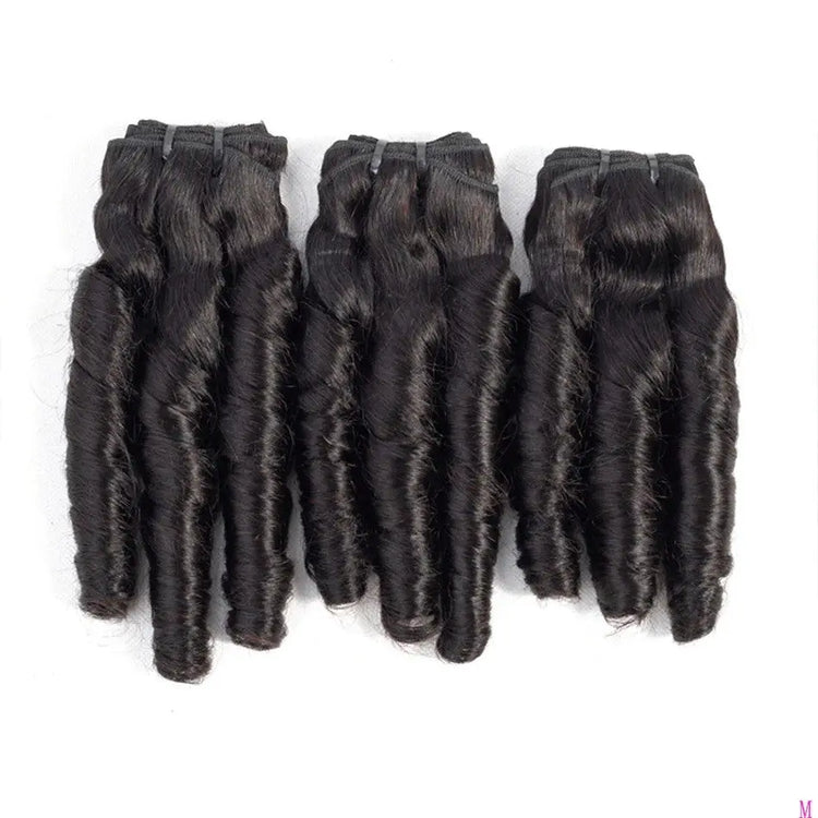 10A Grade 3/4 Spring Curl Fumi Human Hair bundles with 4x4 Closures & Cerise Alfie