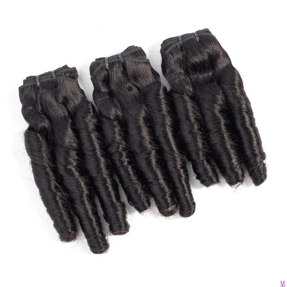 10A Grade 3/4 Spring Curl Fumi Human Hair bundles with 4x4 Closures & Cerise Alfie