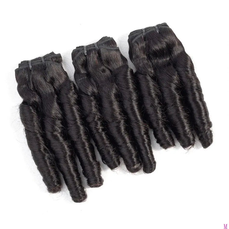 10A Grade 3/4 Spring Curl Fumi Human Hair bundles with 4x4 Closures & Cerise Alfie