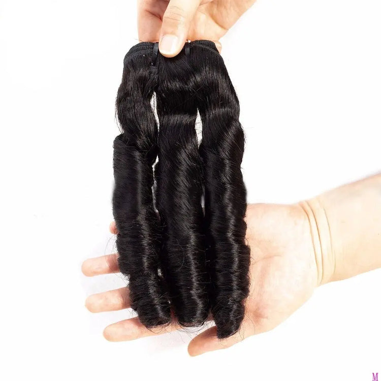 10A Grade 3/4 Spring Curl Fumi Human Hair bundles with 4x4 Closures & Cerise Alfie