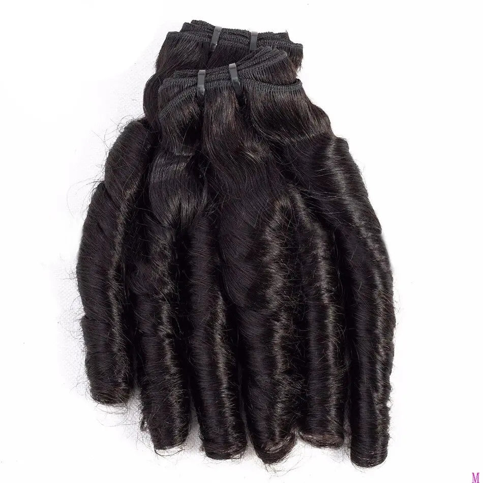 10A Grade 3/4 Spring Curl Fumi Human Hair bundles with 4x4 Closures & Cerise Alfie
