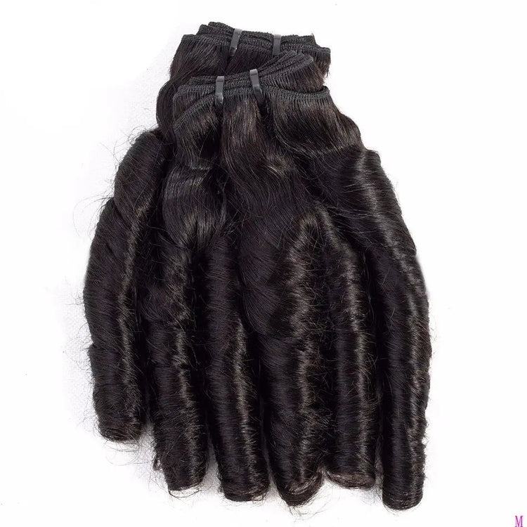 10A Grade 3/4 Spring Curl Fumi Human Hair bundles with 4x4 Closures & Cerise Alfie