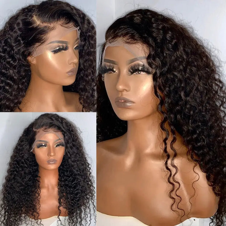 13x4 HD Transparent Lace Frontal Deep Wave Human Hair Wigs 200% Densit Cerise Alfie