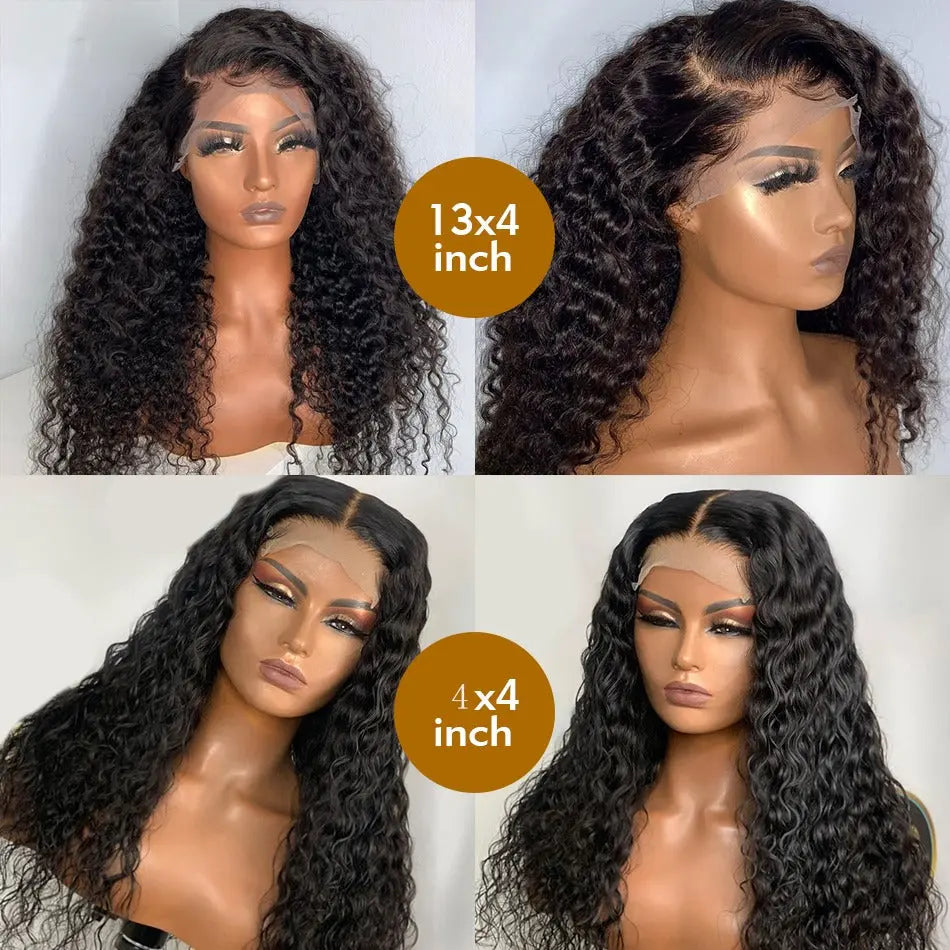 13x4 HD Transparent Lace Frontal Deep Wave Human Hair Wigs 200% Densit Cerise Alfie