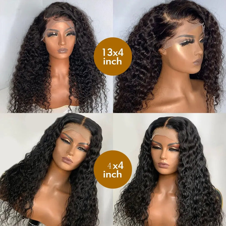 13x4 HD Transparent Lace Frontal Deep Wave Human Hair Wigs 200% Densit Cerise Alfie