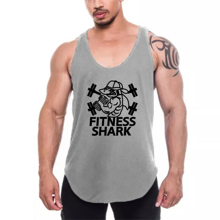 Summer Mesh Mens Fitness Tank Tops Y-back Bodybuilding Sleeveless Vests Mesh Quick Dry Gym Clothing Running Sport Muscle Shirts Khamik Shop Online