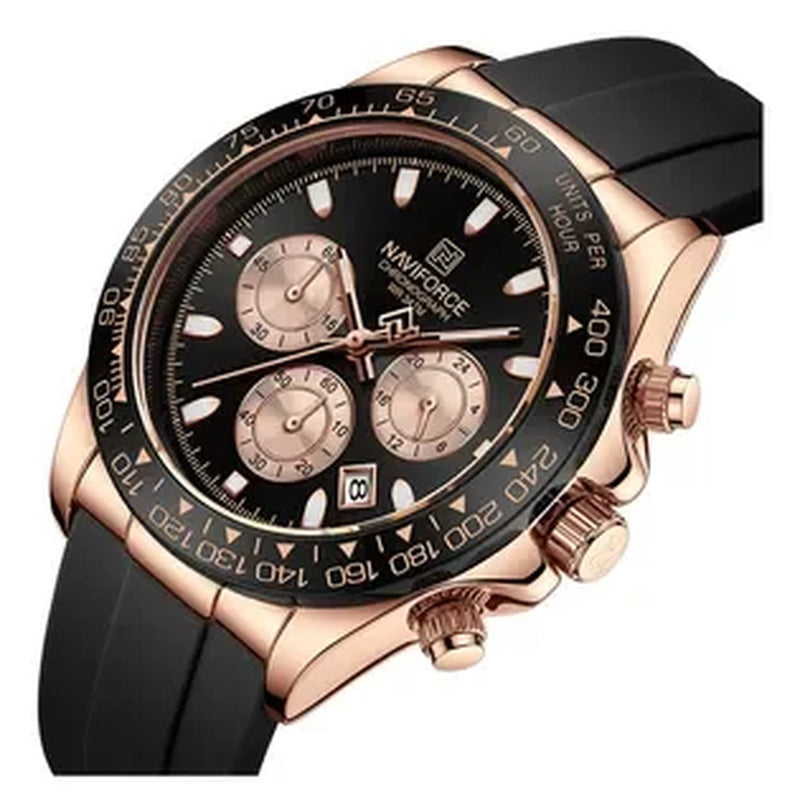 Casual Men'S Watch Waterproof Sports Quartz Clock Silicone Strap Chronograph Luminous Wristwatches Relogio Masculino