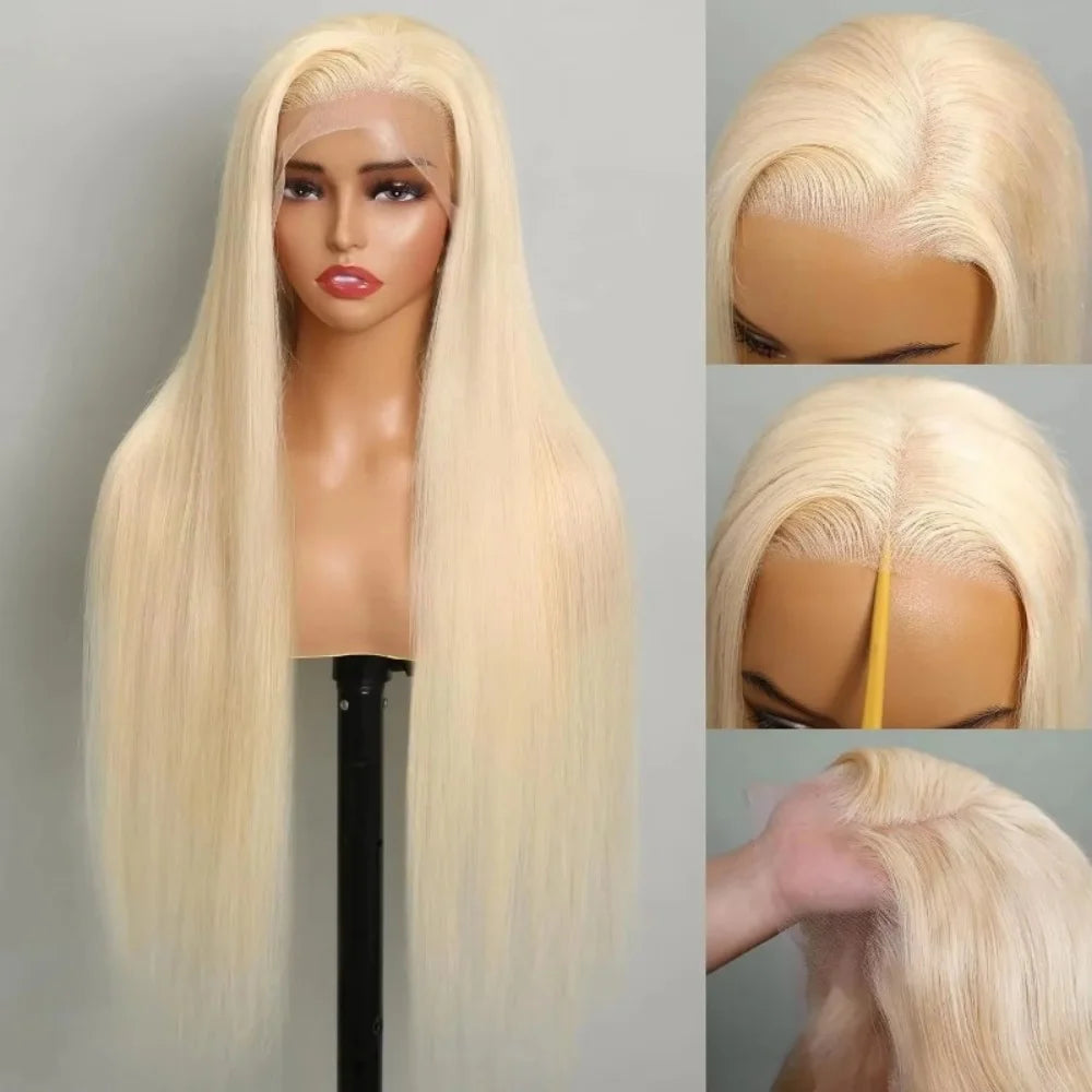 613 Blonde Human Hair Wig HD Lace Front Pre Plucked Natural Hairline Straight Blonde Lace Frontal Wig for Women 13x4 13x6 4x4 Khamik Shop Online