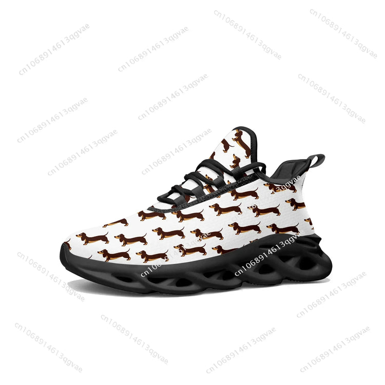 Cute Dachshund Pet Dog Flats Sneakers Mens Womens Sports Running Shoes High Quality Sneaker Lace Up Mesh Footwear Custom Shoe Khamik Shop Online