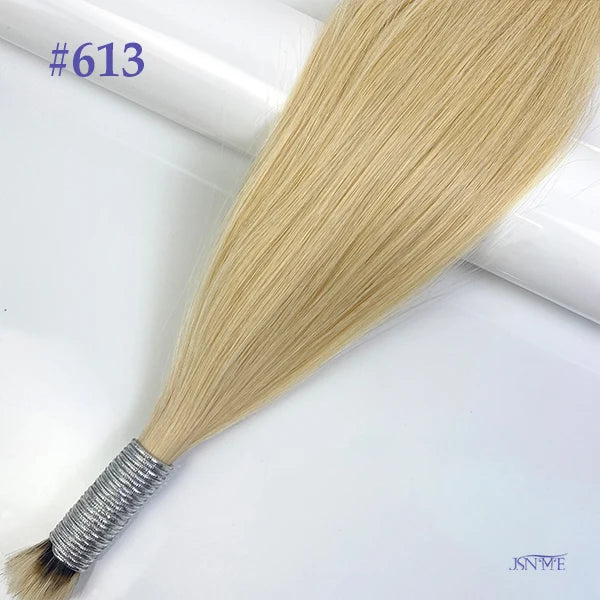 JSNME Bulk Human Hair Extensions 100% Real Human Hair Extension Straight 50g Black Brown Blonde 613 Color For Salon 14"-26" Inch Khamik Shop Online