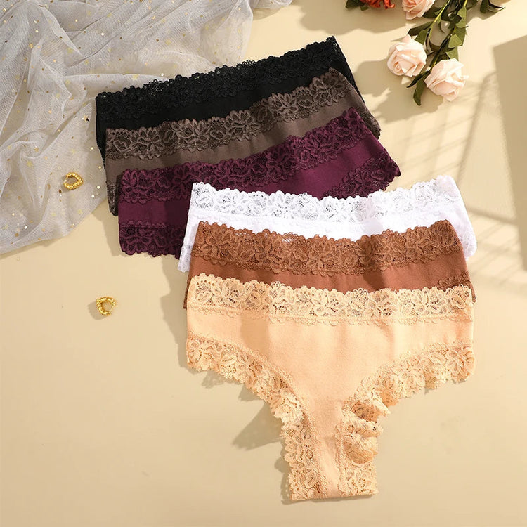 FINETOO 1Pc Sexy Cotton Brazilian Underwear Sexy Lace Panties for Women Female Low Waist Floral Lingerie Briefs Ladies Intimates Khamik Shop Online