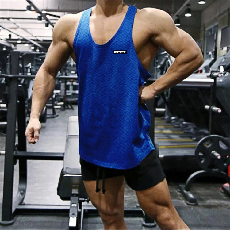 2022 Gym Workout Sleeveless Shirt Men Bodybuilding Running Clothing Fitness Sportswear Muscle For Male Y Back Tank Top Khamik Shop Online