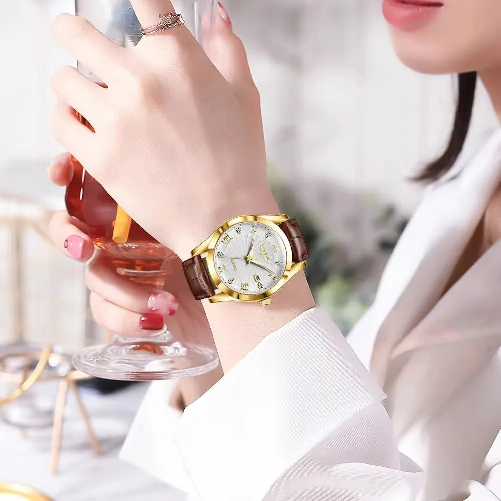 Women'S Wristwatch Fashion Casual Leather Sport Waterproof Woman Watch Top Brand Luxury Women Bracelet Classic Female Clock