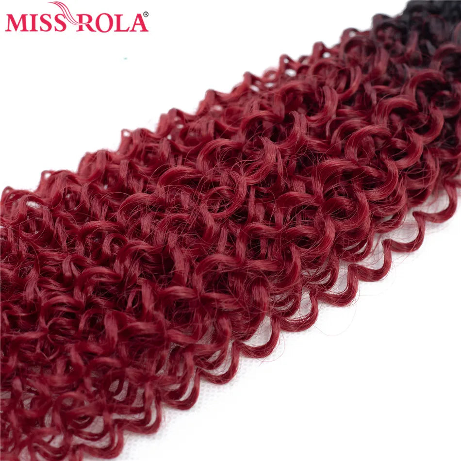 Miss Rola Ombre Hair Bundles Synthetic Kinky Curly Hair Extensions Sew In Hair Weaves 18-22 inch 6pcs/Pack 200g Hair Wefts Khamik Shop Online