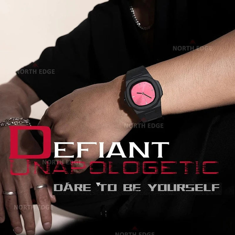 NORTH EDGE Watch for Man New VOLT Quartz Watch Fashion Light Resin Case Square Swimming 50M Waterproof Men Watches Gift Box Khamik Shop Online