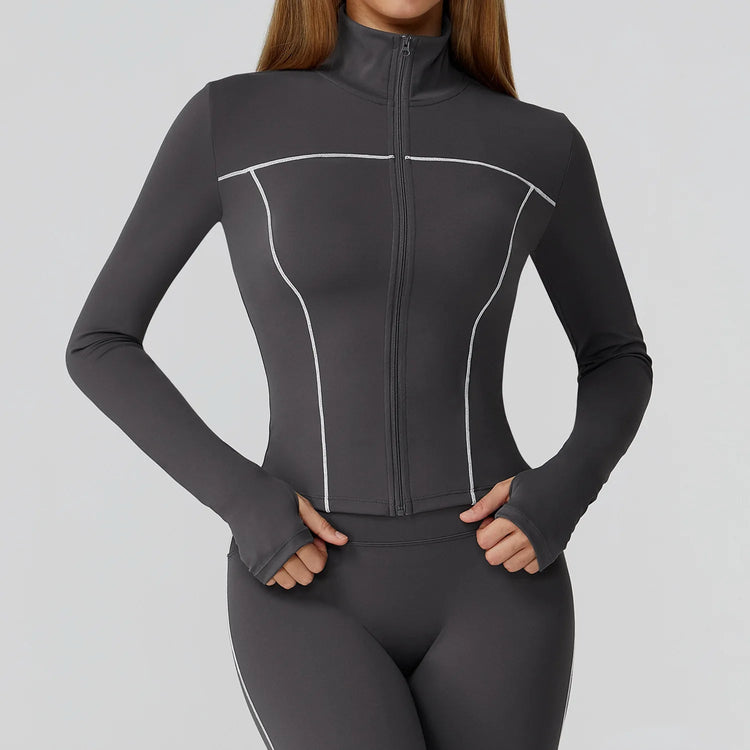 Yoga Clothes Women Sport Jacket Running Long Sleeve Shirt Sports Jackets Top Workout Coat Gym Training Clothing Workout Yoga Top Khamik Shop Online
