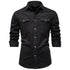 AIOPESON 2026 Business Cotton Pocket Shirt Long Sleeve Quality For Casual Slim Fit Solid Color Men Shirts Khamik Shop Online