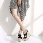 Women Sandals In Summer  Wedges Heels Platform Footwear 14cm High Heels Sandals Shoes For Lady Khamik Shop Online