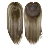 14 Inches Mogolian Cuticle Remy Hair Topper Silky Straight 8x8” Jewish Kosher Human Hairpieces Topper Free Style 120% Density Khamik Shop Online