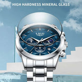 LIGE Luxury Fashion Quartz Man Watch Classic Business Auto Date Gentlemen Steel Band Moon Phase Waterproof Watches for Men Male Khamik Shop Online