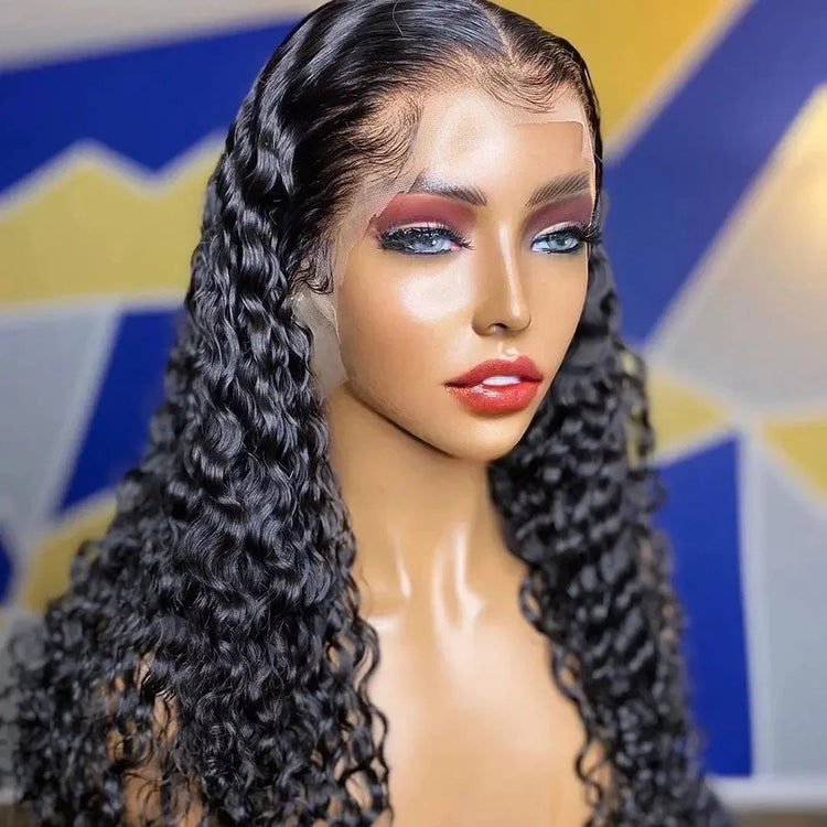 13x4 Hd Lace Frontal Wig 13x6 Curly Human Hair Wigs Water Wave Human Hair Wig 30 40 Inch Loose Deep Wave Brazilian Choice Black Khamik Shop Online