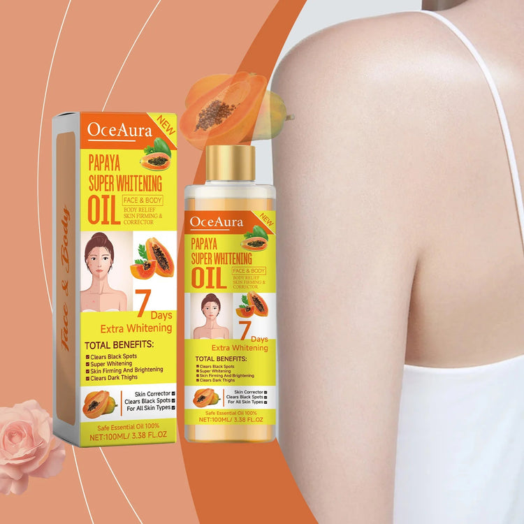 OceAura Papaya Oil for Skin Lightening 7 Days Whitening Body Firming Dark Skin Removal Oil for Muscle Relaxation Massage Thighs Khamik Shop Online