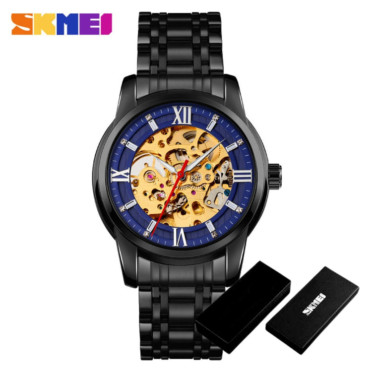 Fully Automatic Mechanical Watch Men Stainless Steel Circular Single Folding Buckle Metal Hollow Spiral Watch Reloj Hombre Khamik Shop Online