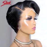 Blond 27 Pixie Cut Bob Wigs Lace Front T Part Human Hair Wigs For Nature Black Dark Brazilian 613 Straight Remy Human Hair Wigs Khamik Shop Online