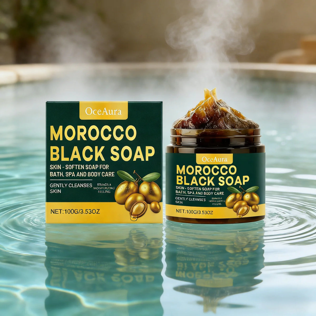 Morocco Black Soap Deep Cleaning Remove Dead Skin Cells Gentle Care Body Moisturizing Brighten Skin Smoothing Soap 100G