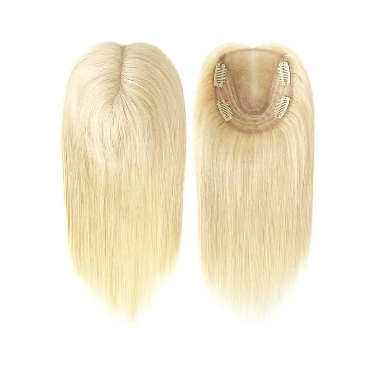 6 Colors Available Human Hair Topper Wig 4x4.5 Lace Frontal 12 Inch Hand-Tied 4 Clips 48H Ship 